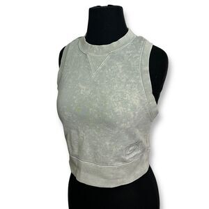 Nike Acid Wash Cropped Tank Top Sleeveless Athletic‎ Workout Crop Grey XS